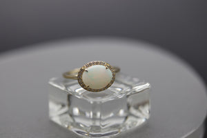 Pure Gold, Genuine Diamond, Natural Opal Cremation Ring (PRICE TBD)