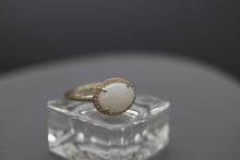 Pure Gold, Genuine Diamond, Natural Opal Cremation Ring (PRICE TBD)
