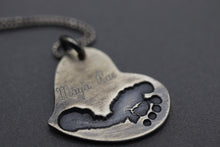 Custom Footprint Heart Necklace