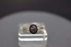 Pure Gold, Glass, & CZ memorial ring