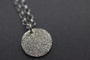 Tiny Imprinted Coin Necklace (Fingerprint/Paw Print)