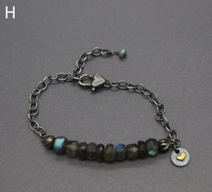 Sterling and Natural Gemstone Mother's Day Bracelets (Ready-to-Ship)