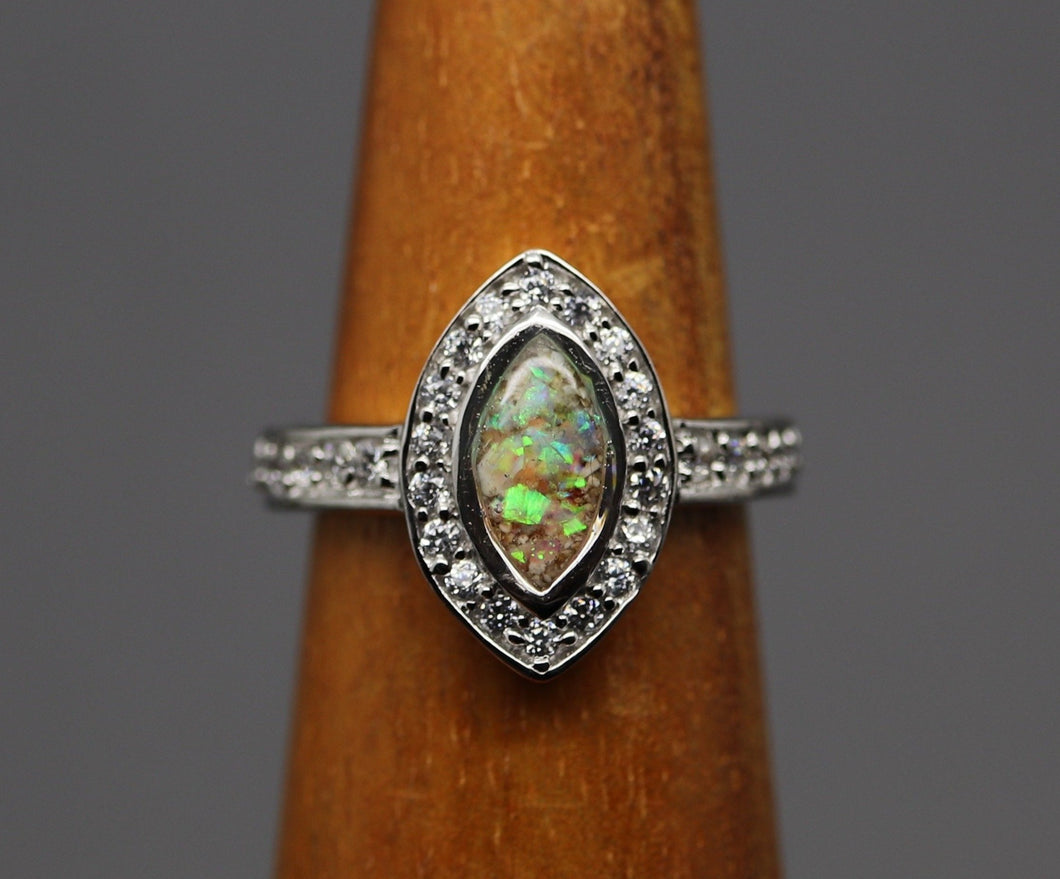 marquise shaped cremation ashes ring