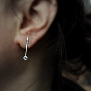 Sterling Silver "Icicle" Earrings with Faceted Quartz - Ashley Lozano Jewelry