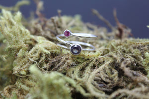 Custom Silver Gemstone Ring With Baby Birthstone For Mom - Ashley Lozano Jewelry