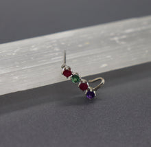 Cartilage Earring / Climber with Family Birthstones - Ashley Lozano Jewelry