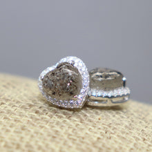 Cremation Ash Heart Earrings with Cubic Zirconia