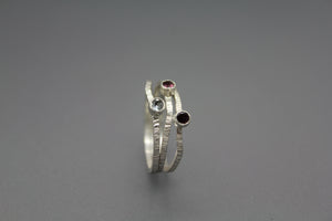 Custom Silver Family Birthstone Ring For Mom - Ashley Lozano Jewelry