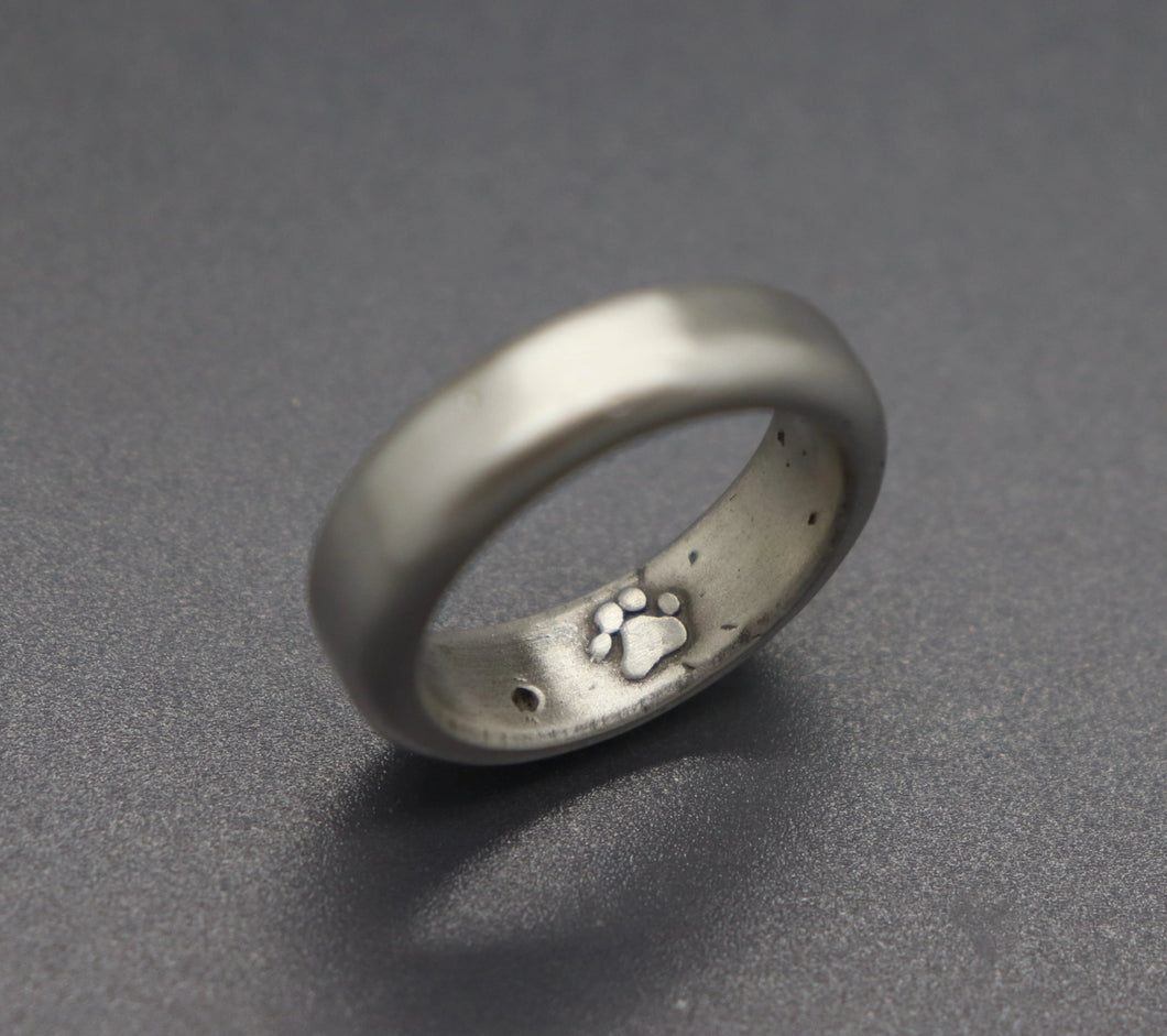 Paw Print Cremation Ring - Ashley Lozano Jewelry