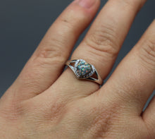 Opal Heart Cremation Ring with Split Shank