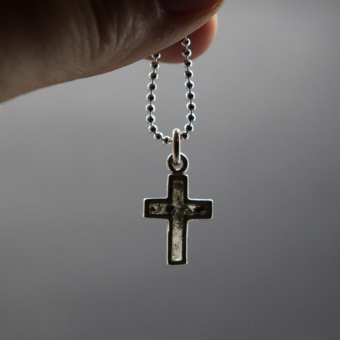 Open Cross Cremation Necklace in Sterling Silver