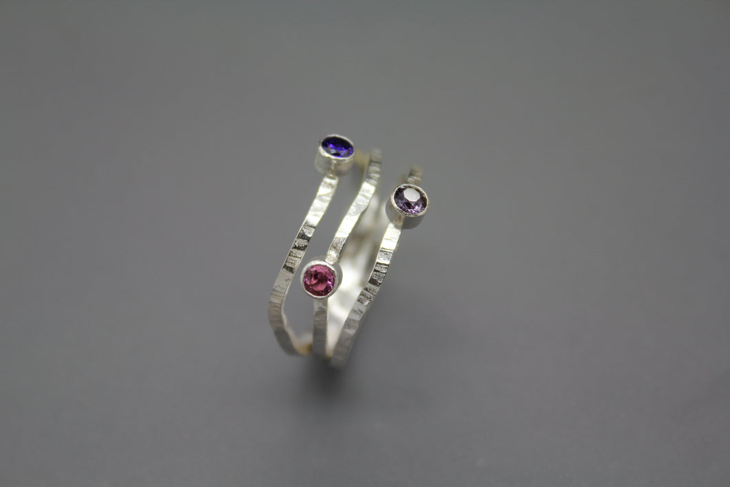 Custom Silver Family Birthstone Ring For Mom - Ashley Lozano Jewelry