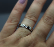 Engraved Tension Set Stainless Steel Ring