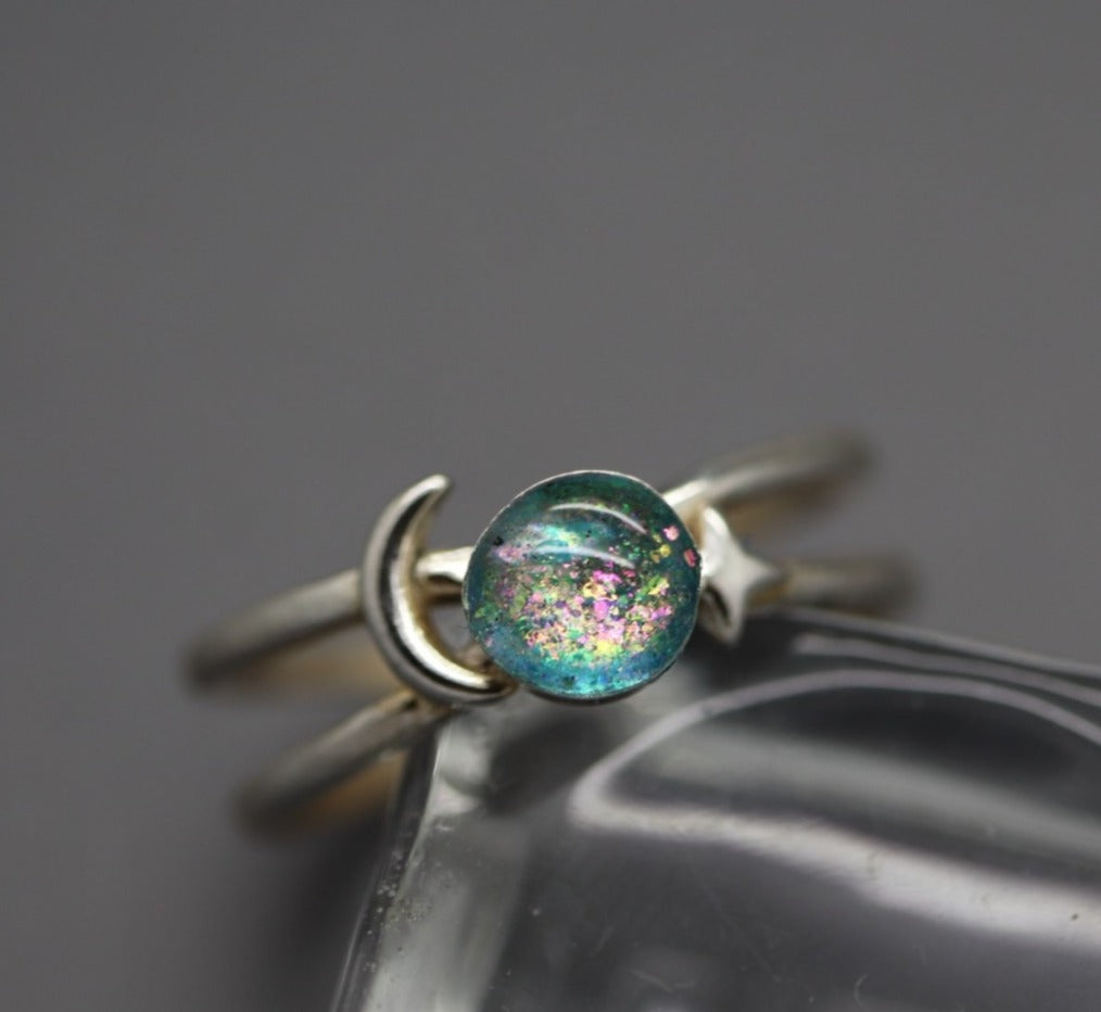 Ash Rings Band Celestial Split Band Memorial Ashes Ring – Ashley Lozano Jewelry