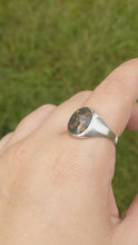 Unisex 24k Gold Flake Signet Ring with Cremation Ashes