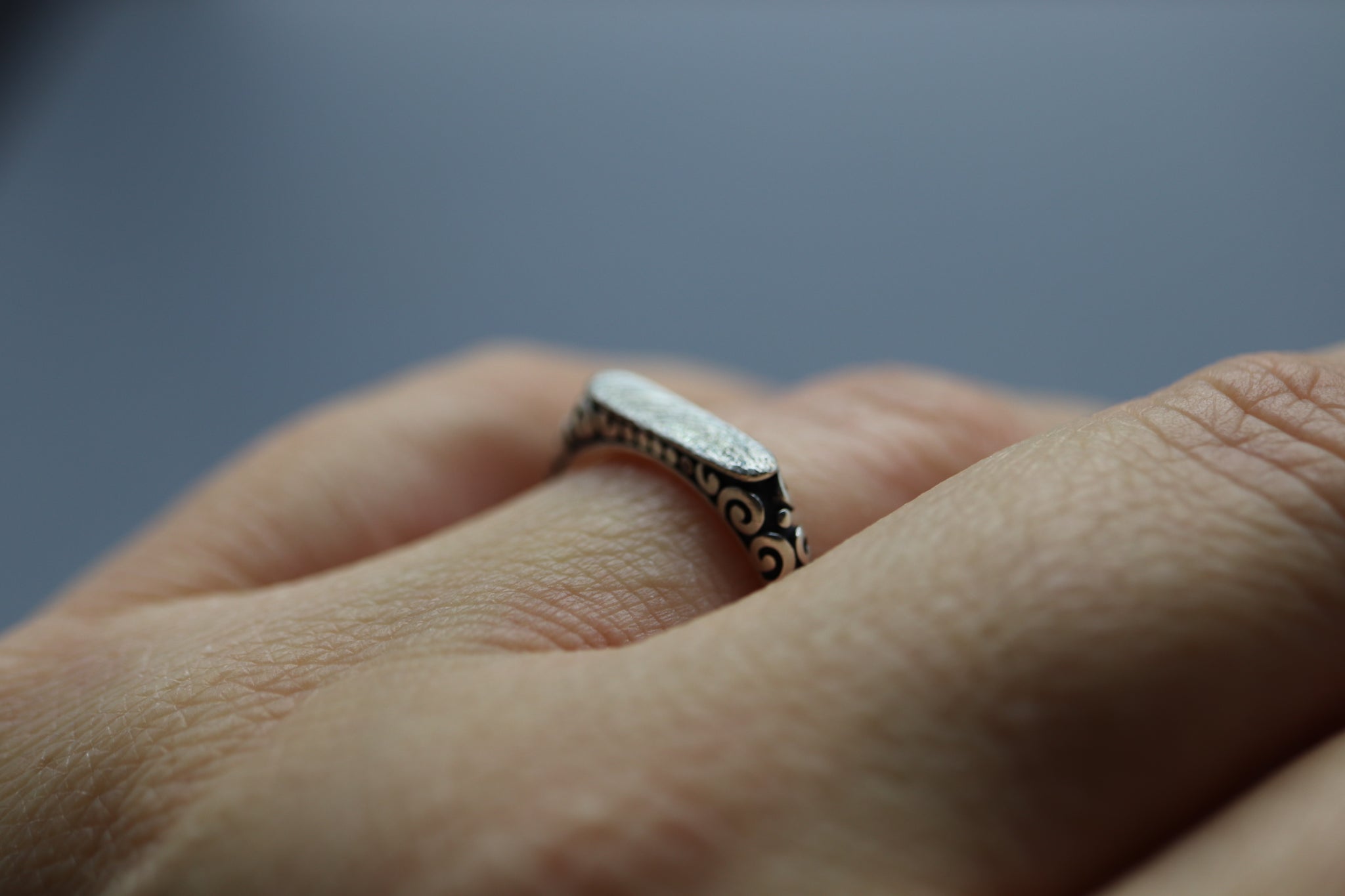 Decorative Skinny Ring Lozano Jewelry Custom Fingerprint – Ashley