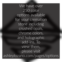 Handmade colorful cremation jewelry
