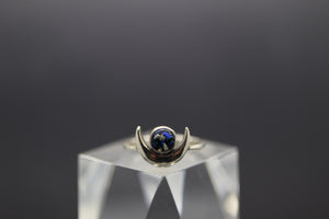 Taurus Moon, Cremation Ashes Ring in Sterling Silver