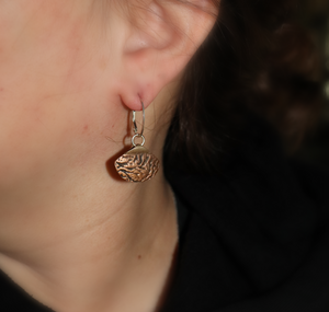 Reversible Bronze and Copper Fan Earrings - Ashley Lozano Jewelry