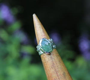 "Kaleidoscope" Cremation Rings - Ashes Move Freely Under Your Choice of Stone!