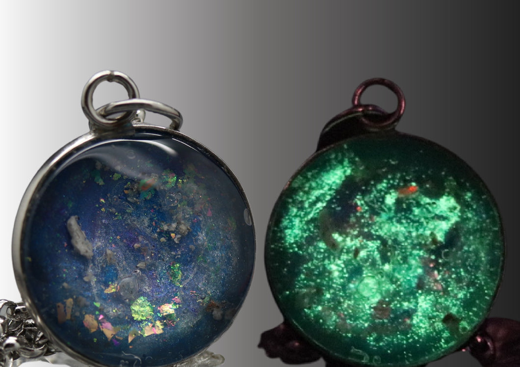 Glowing Galaxies - Glass Cremation Necklace