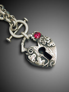 Heart Padlock Necklace, Heart Locket - Ashley Lozano Jewelry