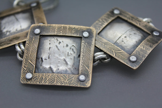 SALE! Bronze and Silver Statement Bracelet - Ashley Lozano Jewelry