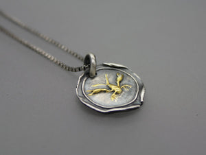 Crawfish Wax Seal Necklace In Gold And Silver - Ashley Lozano Jewelry