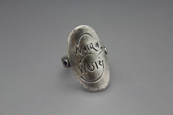 Sterling Silver Handwriting Ring - Ashley Lozano Jewelry