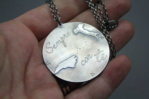 Long Distance Best Friend Necklace In Silver For Moving Gift - Ashley Lozano Jewelry