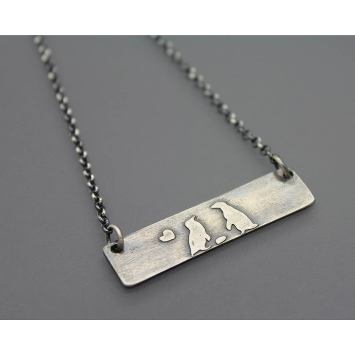 Penguin Bar Necklace in Silver - Ashley Lozano Jewelry