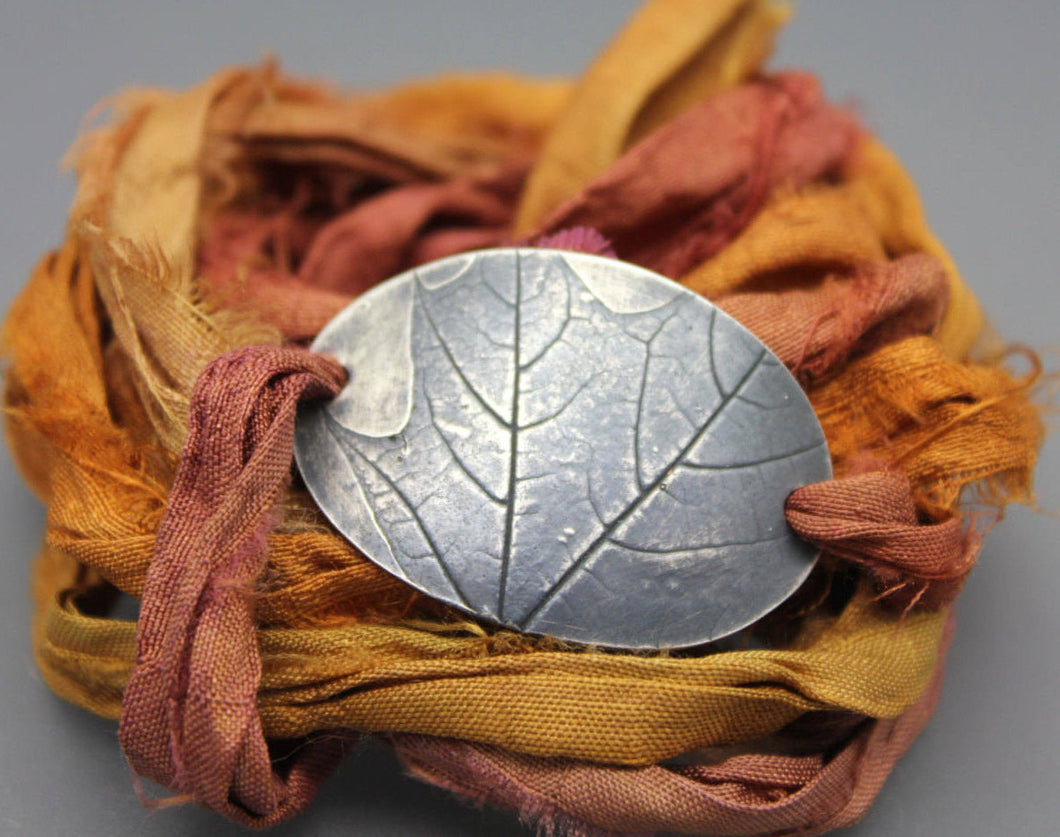 Silver Leaf Wrap Bracelet - Ashley Lozano Jewelry