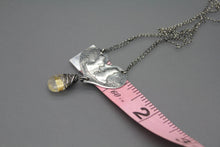 Bunny Love Heart Necklace Handmade In Silver With Rutilated Quartz - Ashley Lozano Jewelry