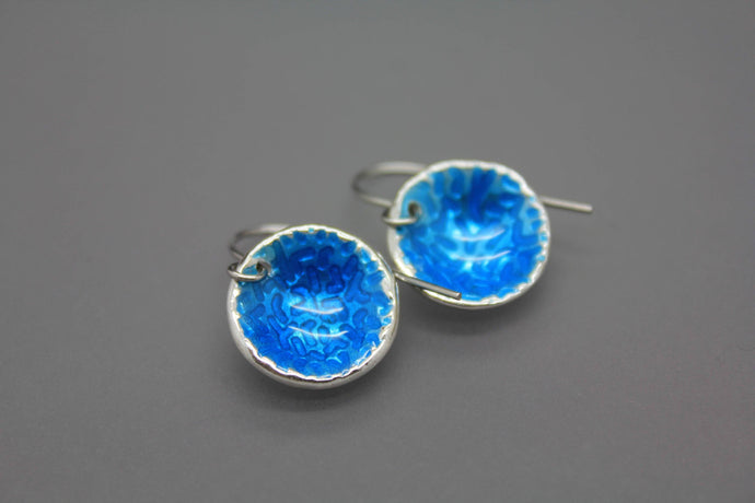 Blue Fused Glass Earrings - Ashley Lozano Jewelry