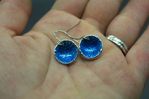 Blue Fused Glass Earrings - Ashley Lozano Jewelry