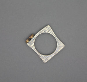 Square Ring with Ruby Accents - Ashley Lozano Jewelry