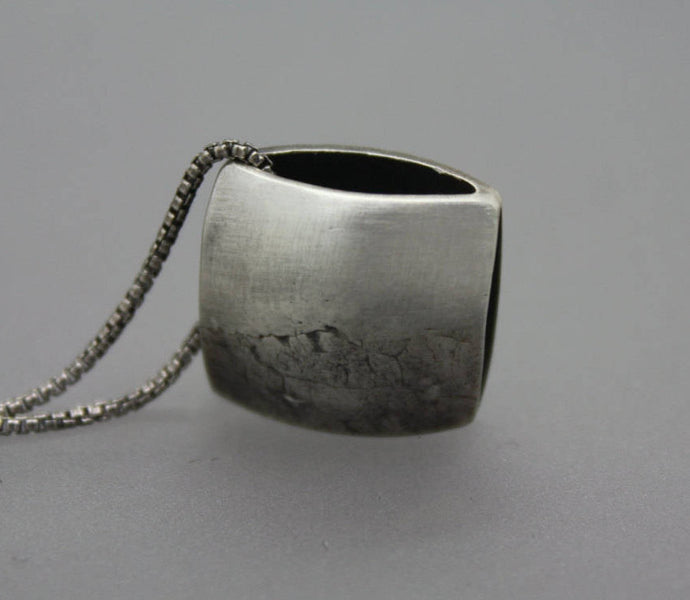 Silver Leaf Imprint Necklace - Ashley Lozano Jewelry