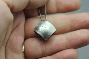 Silver Leaf Imprint Necklace - Ashley Lozano Jewelry