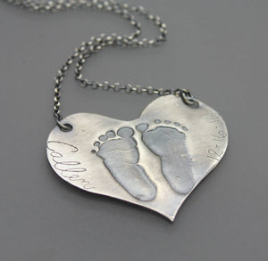 Custom Baby Footprint Necklace - Ashley Lozano Jewelry