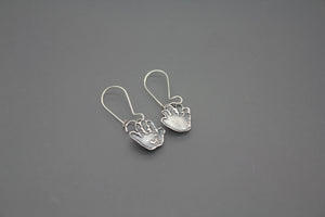 Custom Handprint Earrings In Silver Made From Your Child's Actual Hand Prints - Ashley Lozano Jewelry