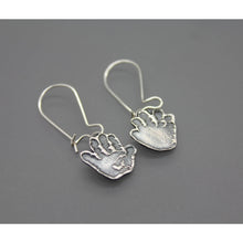 Custom Handprint Earrings In Silver Made From Your Child's Actual Hand Prints - Ashley Lozano Jewelry
