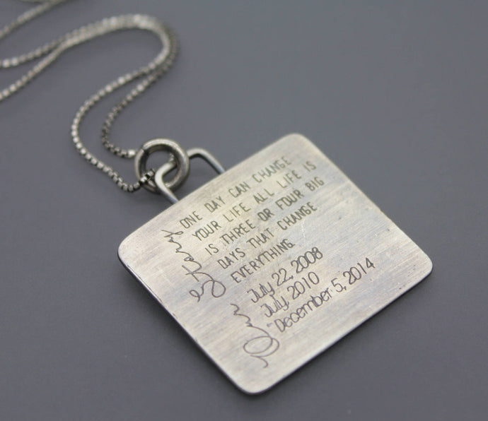 Custom Engraved Pendant - Ashley Lozano Jewelry