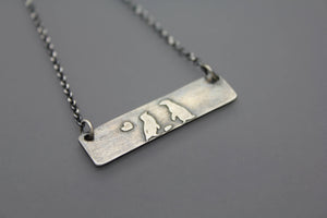 Penguin Bar Necklace in Silver - Ashley Lozano Jewelry