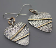 Silver And Brass Guitar Pick Earrings - Ashley Lozano Jewelry