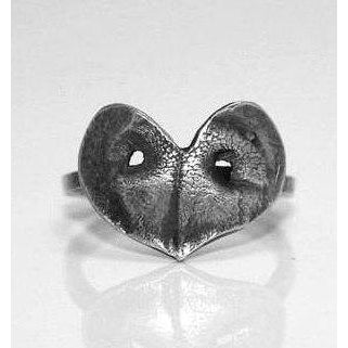 Silver Paw Print Heart Ring - Ashley Lozano Jewelry