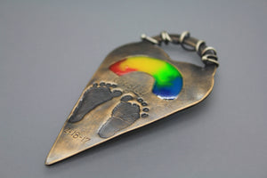 Rainbow Baby Footprint Pendant - Ashley Lozano Jewelry