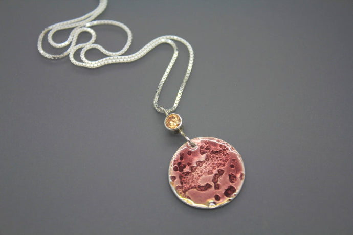 CLEARANCE! Enameled Purple Moon Necklace - Ashley Lozano Jewelry