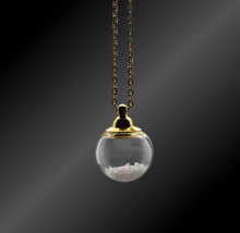 Glass and gold-toned Steel Keepsake Necklace (Shown with Hair)