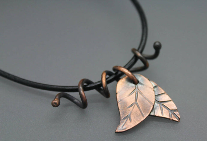 Copper Leaf Necklace - Ashley Lozano Jewelry