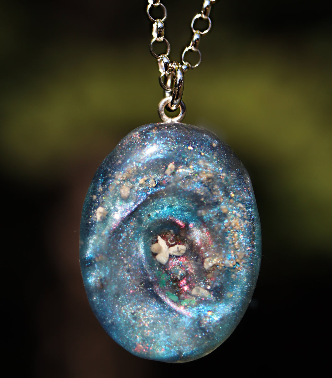 Cremation Ashes Galaxy Pendant